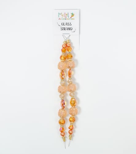 MATCH MUCH orange glass bead strands 2 pack GBS-5001-ORANGE-2PCS