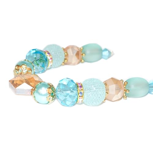 MATCH MUCH aqua glass bead strand GBS-5001-AQUA