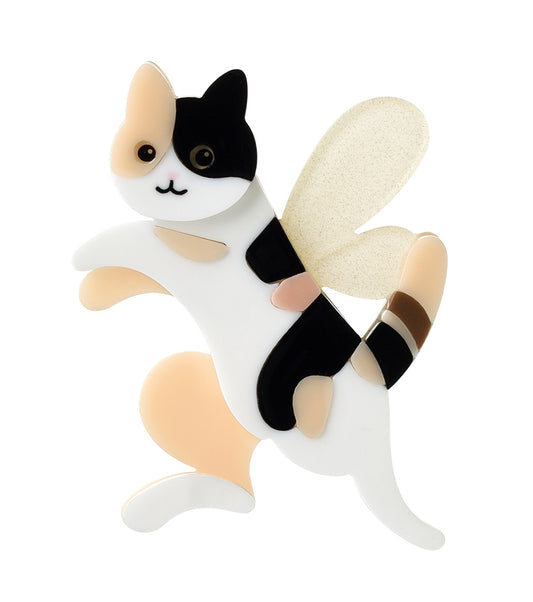 Flying Momo Cat Resin Brooch