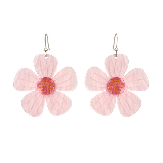Flower Shape Resin Earrings Hook Style - Match Much product image 1