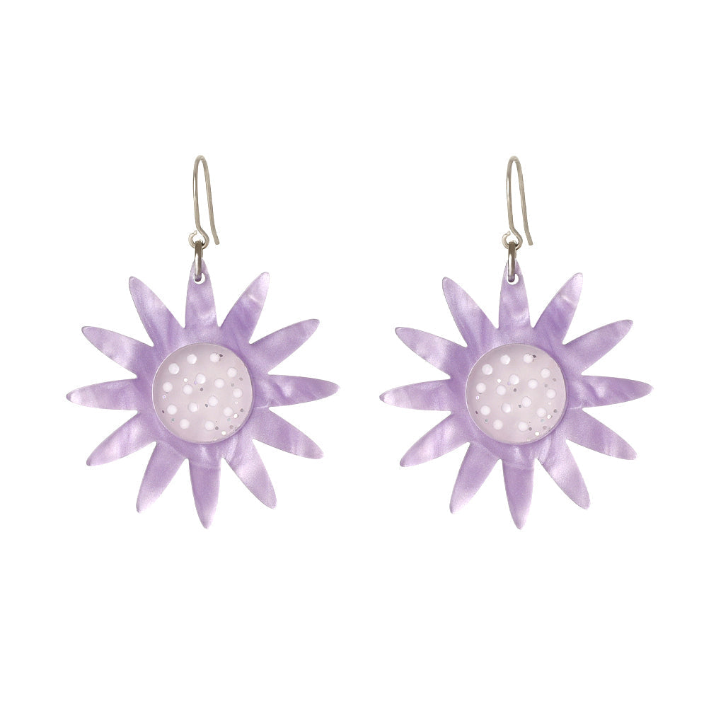 flower shape resin earrings hook style - match much product image 2