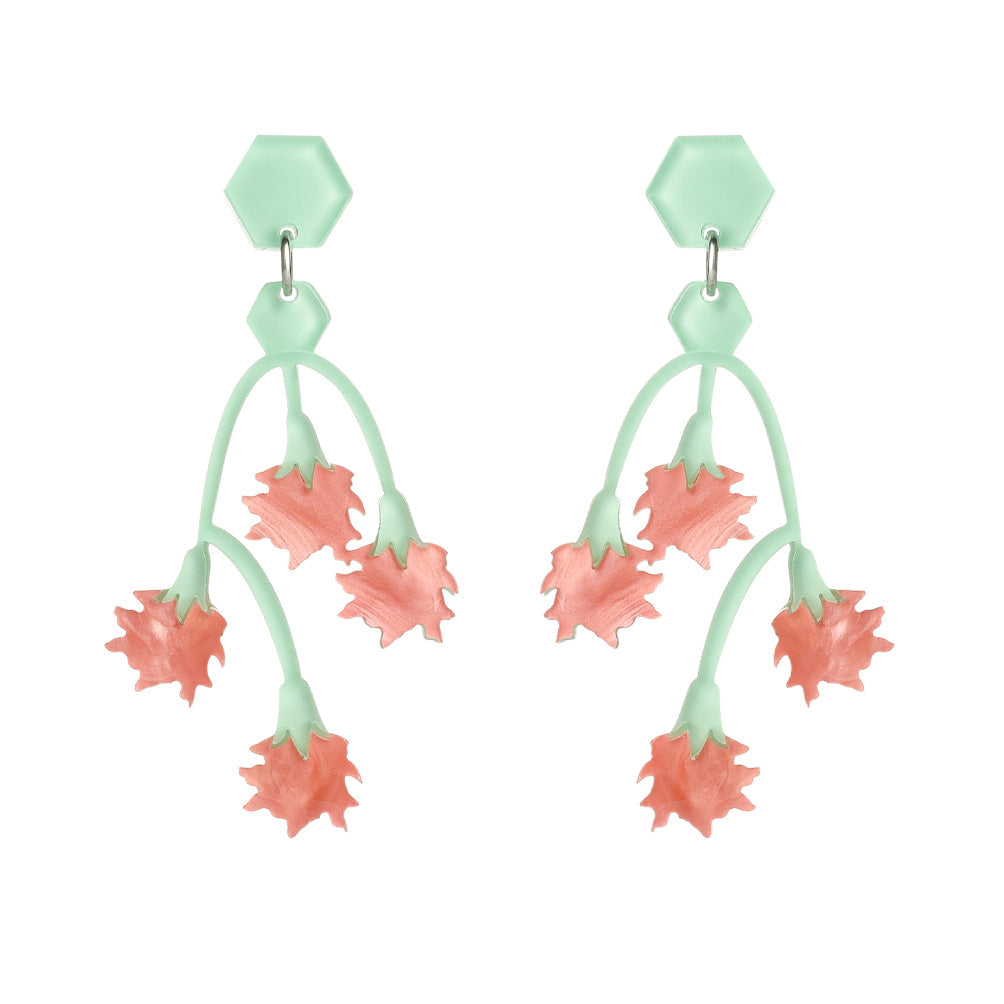 flower shape resin earrings hook style - match much product image 3