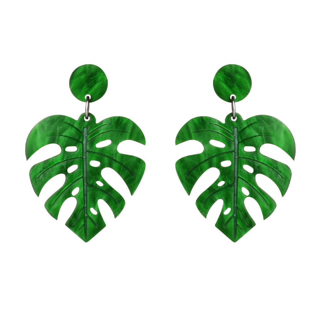 Leaf Shape Resin Earrings with Stud Style - Match Much product image 1