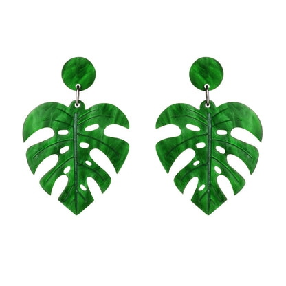 Leaf Shape Resin Earrings with Stud Style - Match Much product image 1