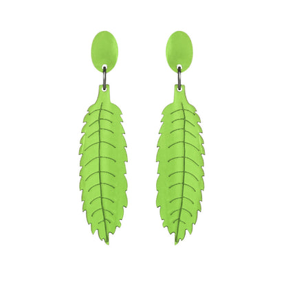 Leaf Shape Resin Earrings with Stud Style - Match Much product image 2