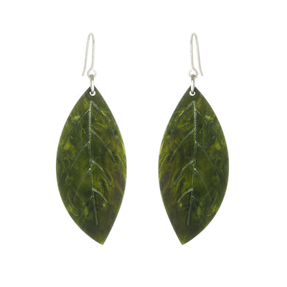 Leaf Shape Resin Earrings with Stud Style - Match Much product image 3