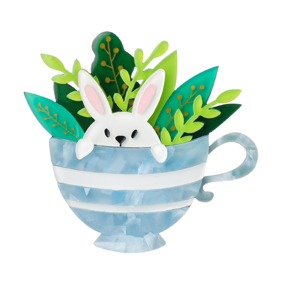 Bunny In A Cup Resin Brooch - Match Much product image 1