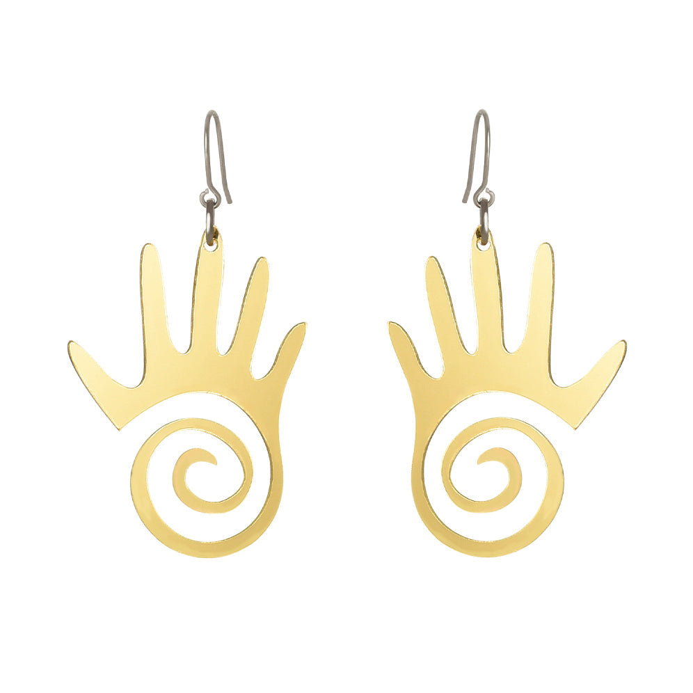 Mirroring Effect Palm Resin Earrings with Hook Style - Match Much product image 1