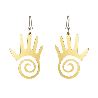 Mirroring Effect Palm Resin Earrings with Hook Style - Match Much product image 1