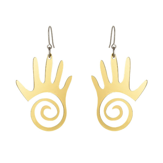 Mirroring Effect Palm Resin Earrings with Hook Style - Match Much product image 1