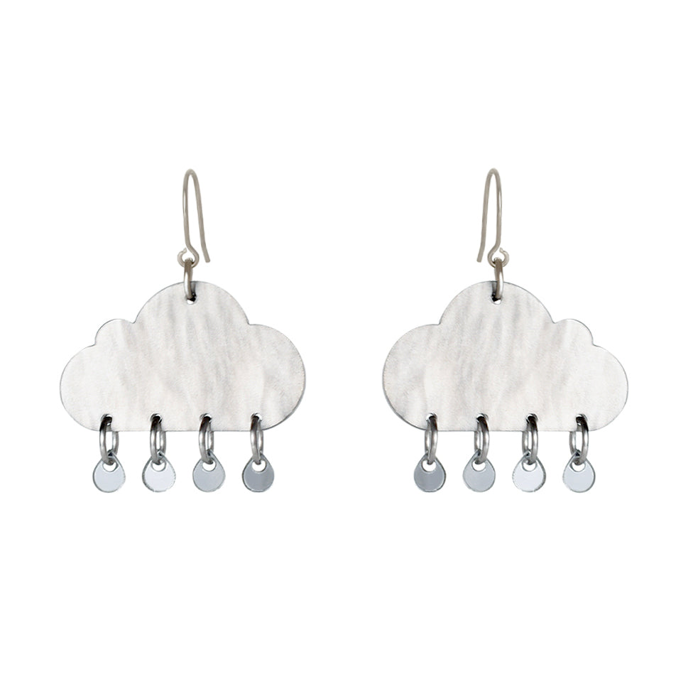 cloudy day resin earrings with stud style - match much product image 1