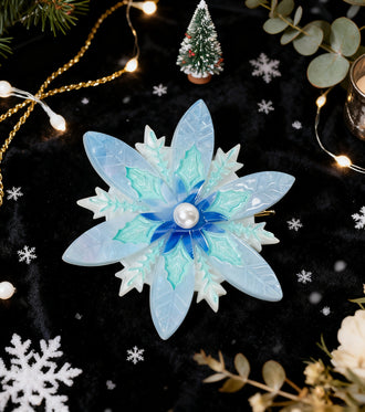 Snowflake Brooch Christmas Statement Jewelry for Women
