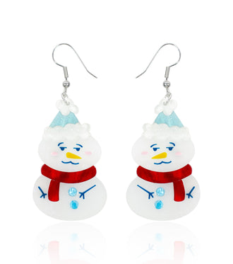 Snowman Earrings Christmas Statement Jewelry for Women