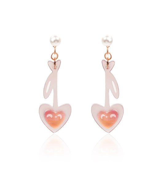 Mirrored Heart-Glow Key Earrings - Match Much product image 1
