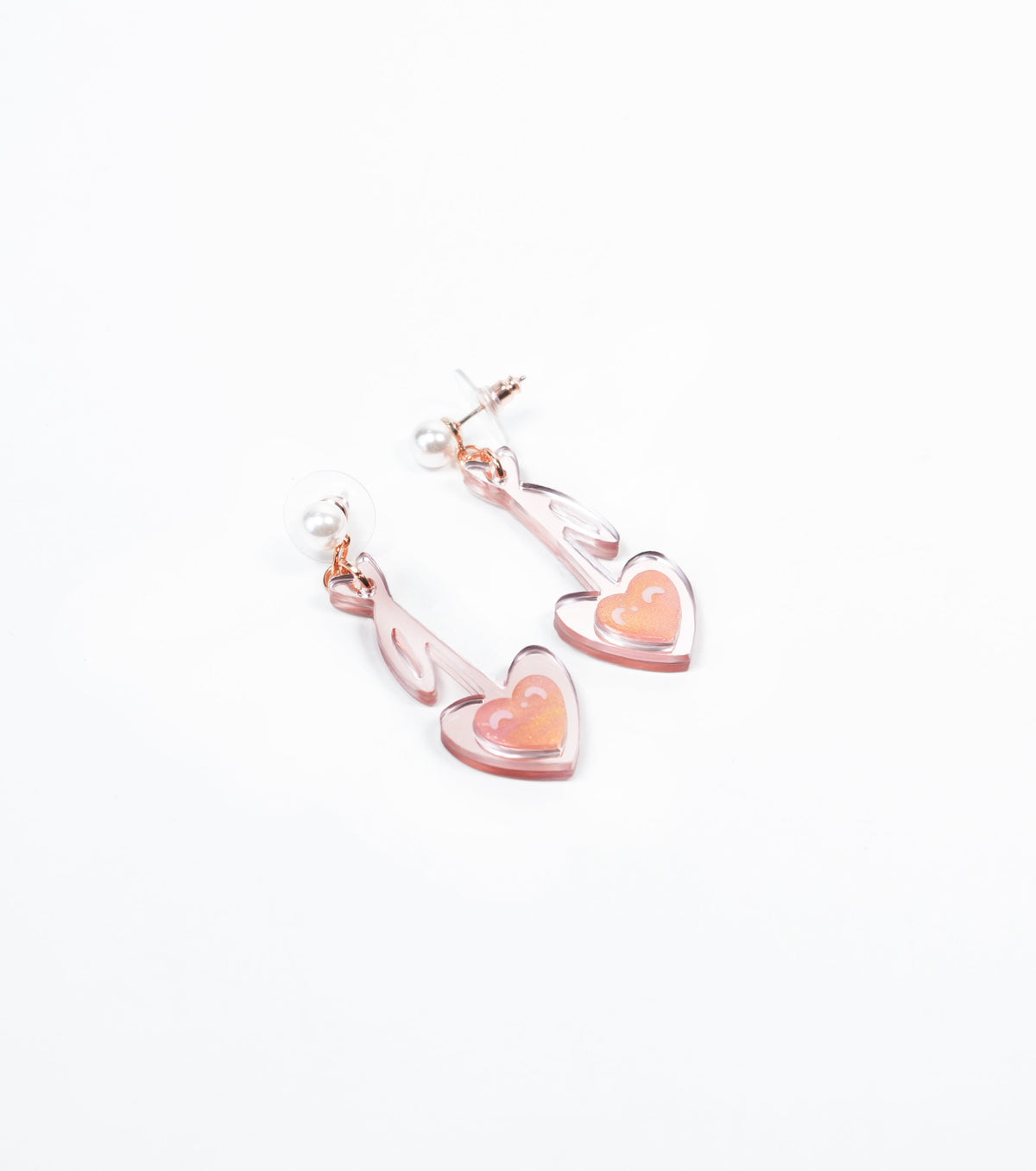 mirrored heart-glow key earrings - match much product image 2