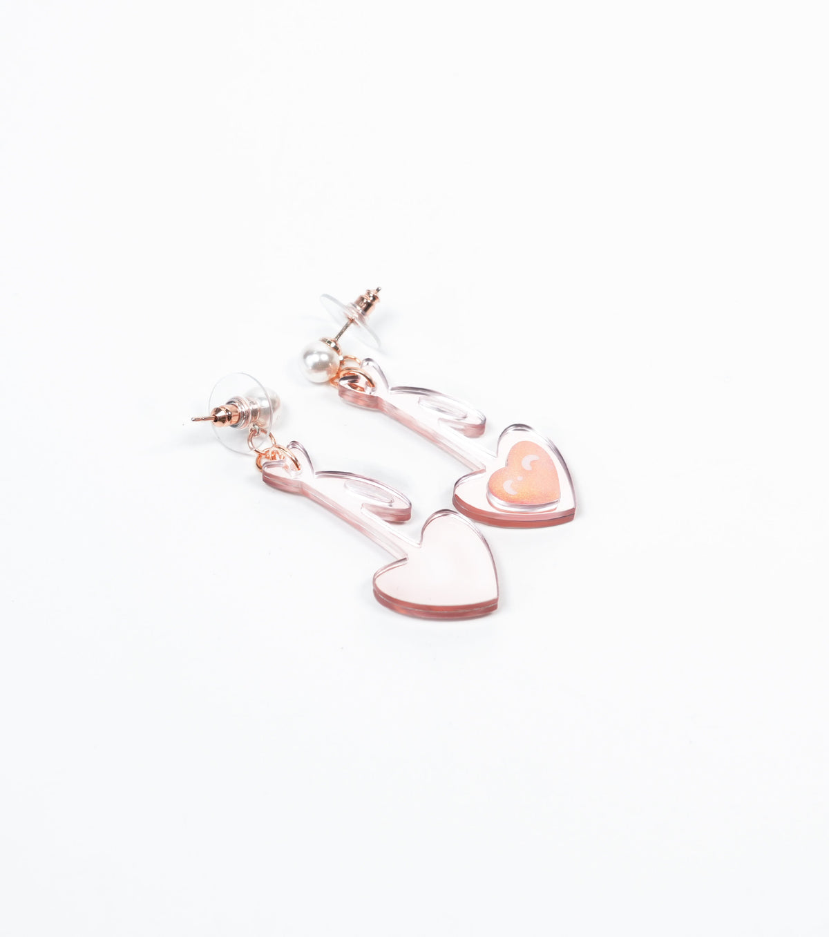 Mirrored Heart-Glow Key Earrings - Match Much product image 3