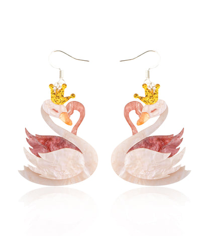 Peach Blossom Swan Earrings - Match Much product image 1