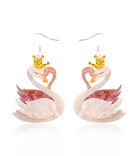 Peach Blossom Swan Earrings - Match Much product image 1
