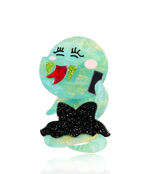 Chatty Black Dress Sweet Cool Snake Brooch - Match Much product image 1