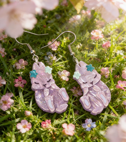 Purple Bunny Earrings