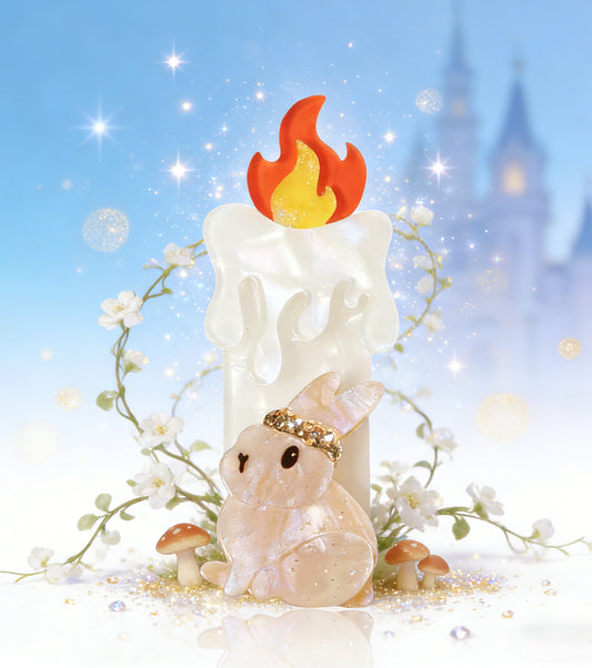 Candle Rabbit Brooch