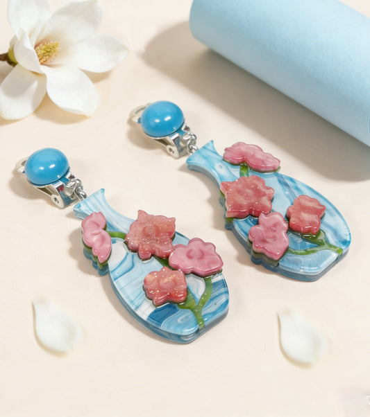 Eastern Blue and White Porcelain Earrings