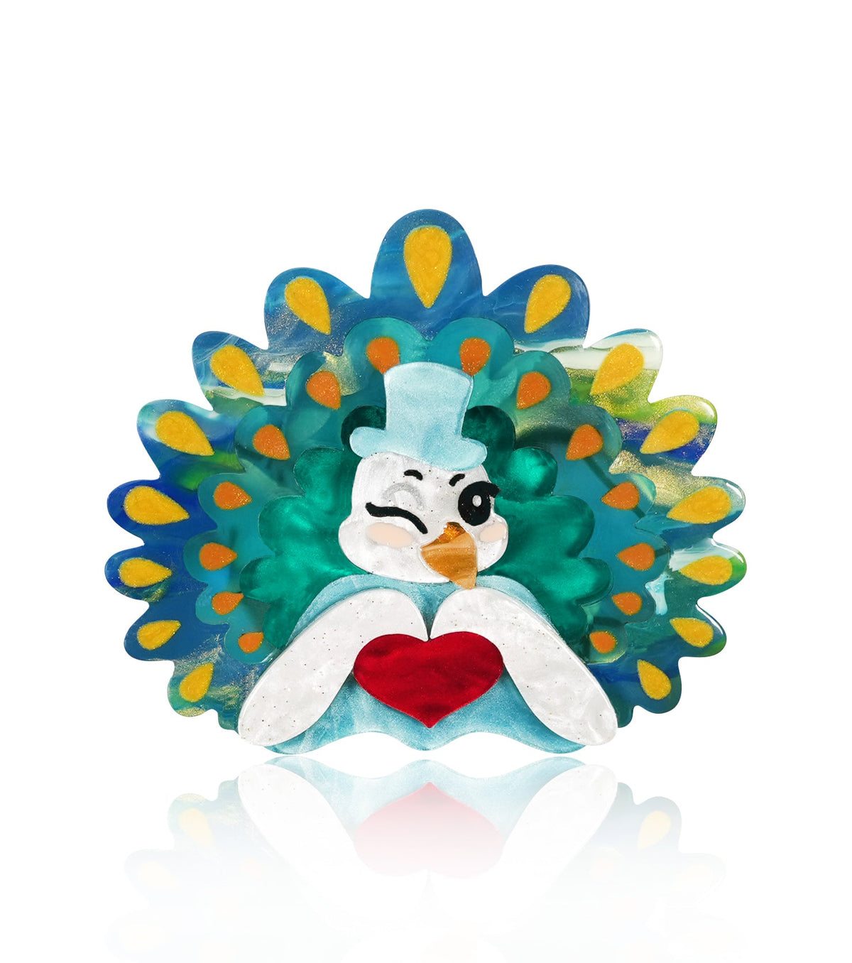 Dapper Peacock Brooch - Match Much product image 1