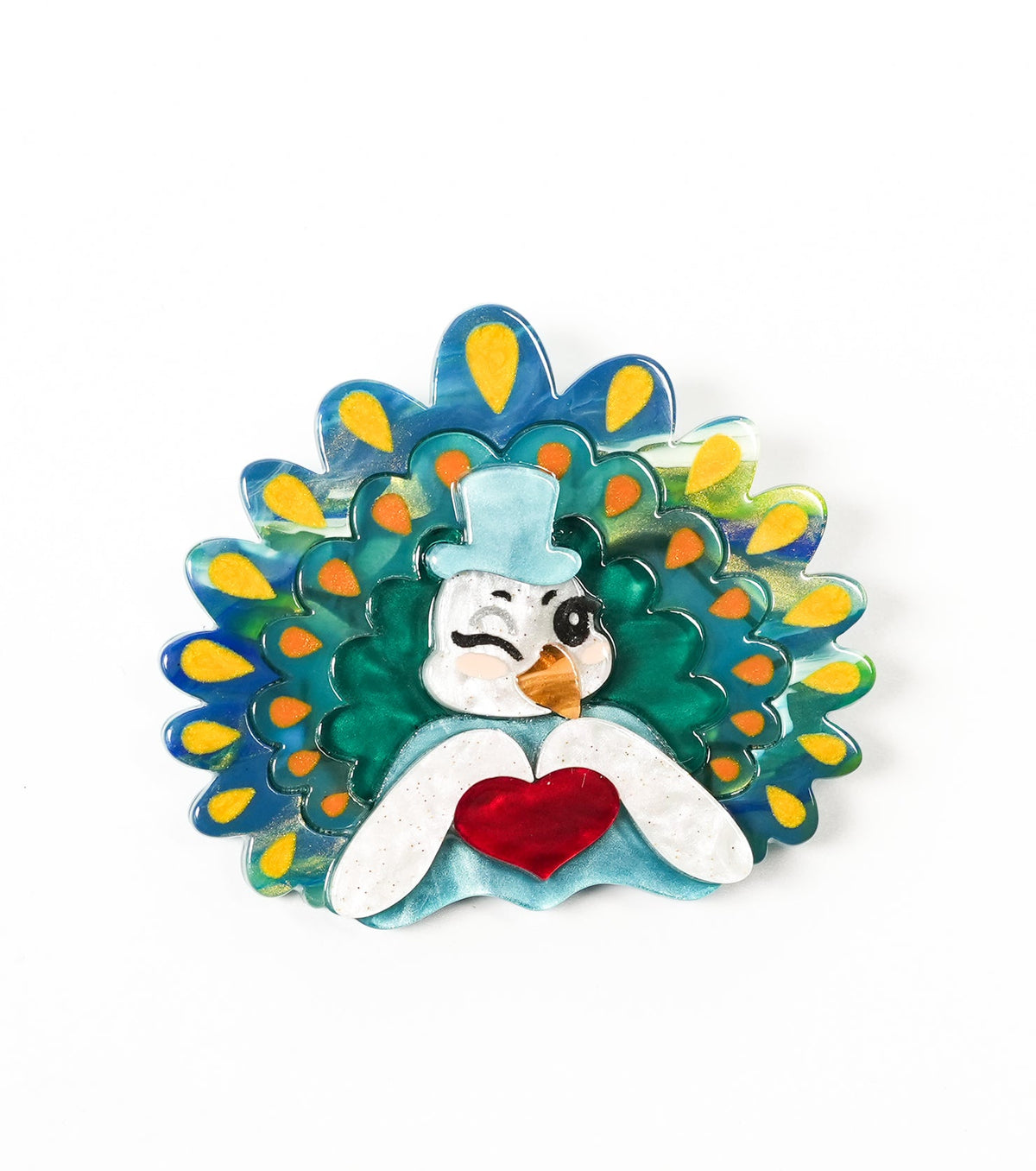 dapper peacock brooch - match much product image 2