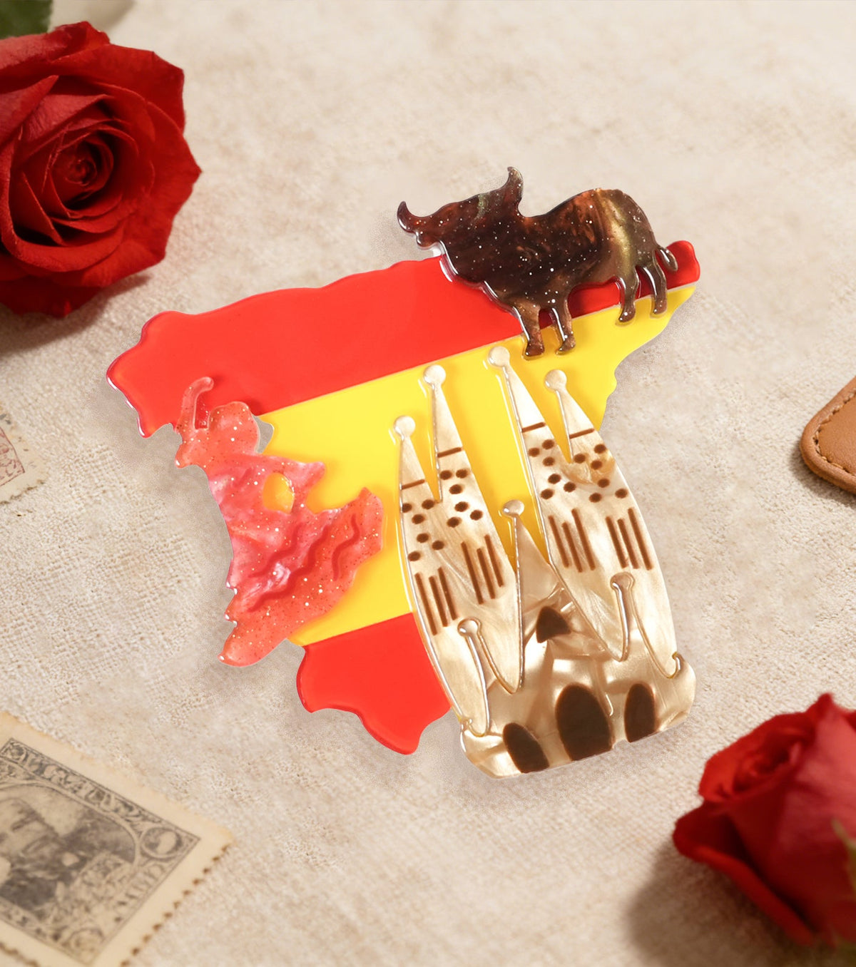 spanish rhythms brooch for european cultural tourism - match much product image 2