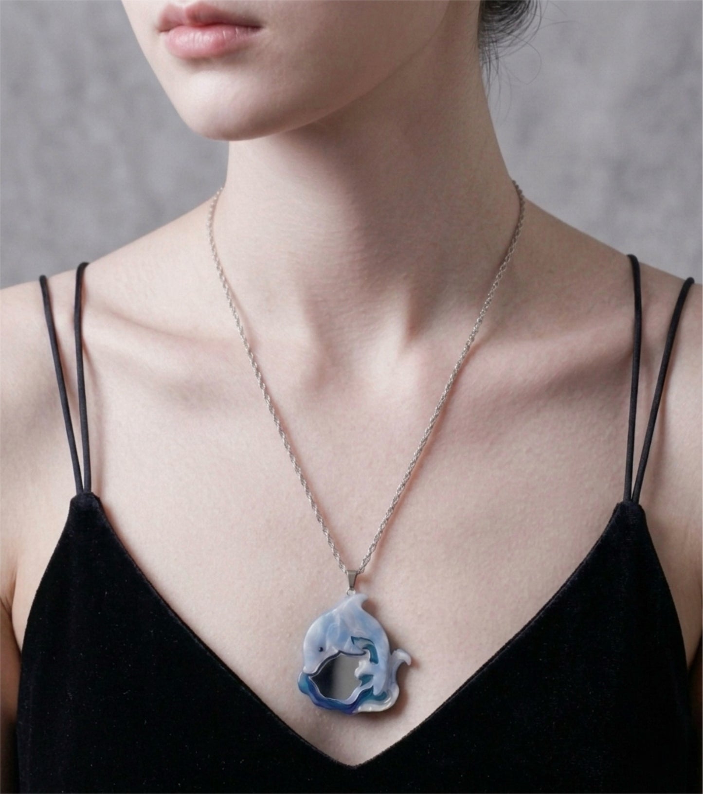 pro surfer dolphin necklace