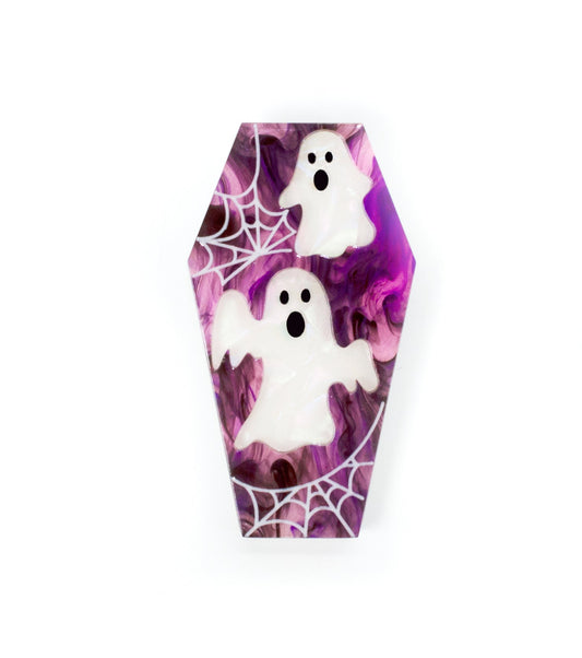 Ghost Brooch Acrylic Resin Halloween Statement Jewelry for Women