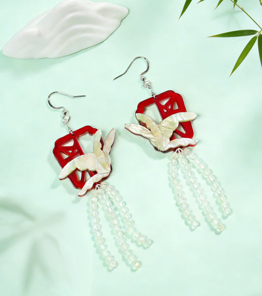 Oriental Window Pattern Earrings