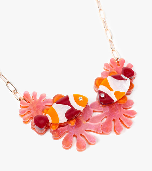 Clownfish & Pink Coral Necklace