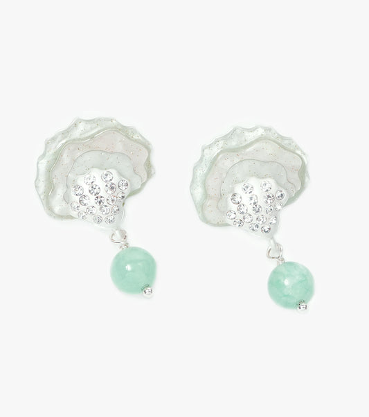 Diamond Seashell Earrings