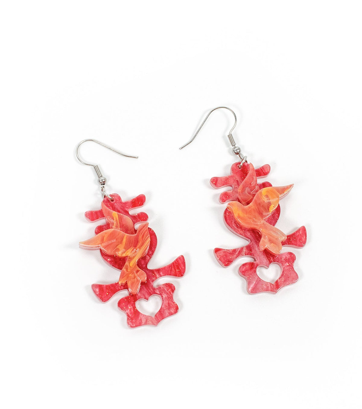 double joy lovebird earrings - match much product image 2