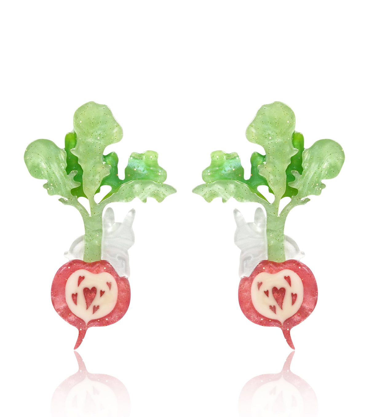 heartfelt harvest radish heart earrings - match much product image 1