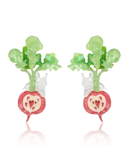 Heartfelt Harvest Radish Heart Earrings - Match Much product image 1