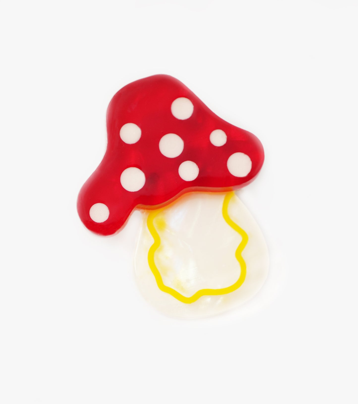 red mushroom mini brooch