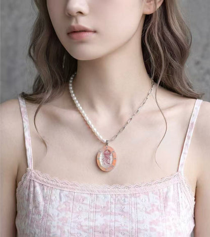 Pink Swimmer Jellyfish Necklace