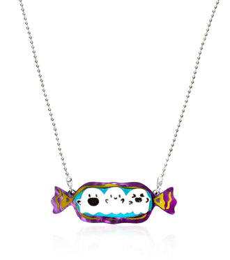 Ghost Candy Necklace Acrylic Resin Halloween Statement Jewelry for Women