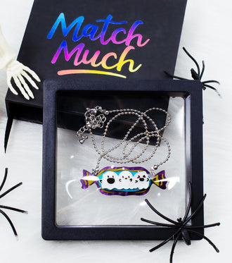 Ghost Candy Necklace Acrylic Resin Halloween Statement Jewelry for Women