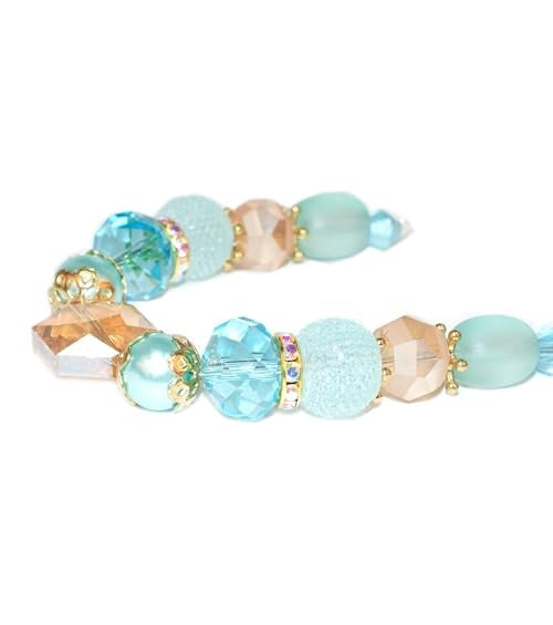MATCH MUCH aqua glass bead strand GBS-5001-AQUA