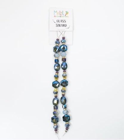 MATCH MUCH blue glass bead strands 2 pack GBS-5001-BLUE-2PCS