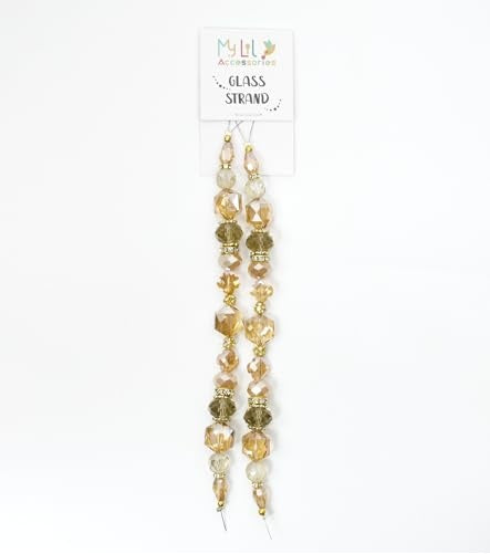 MATCH MUCH tan glass bead strands 2 pack GBS-5001-TAN-2PCS