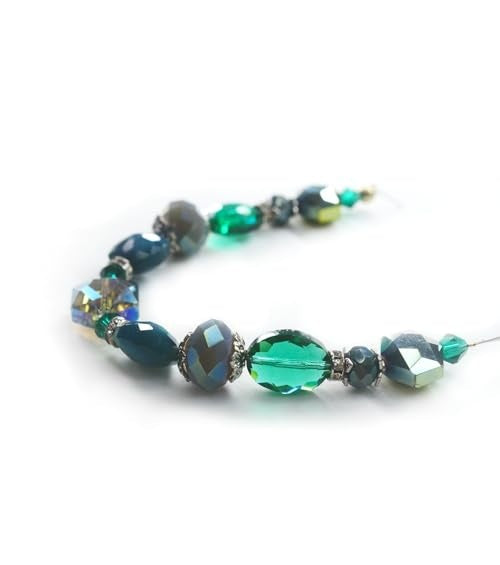 MATCH MUCH teal glass bead strand GBS-5001-TEAL