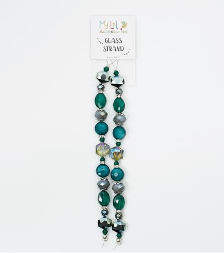 match much teal glass bead strands 2 pack gbs-5001-teal-2pcs