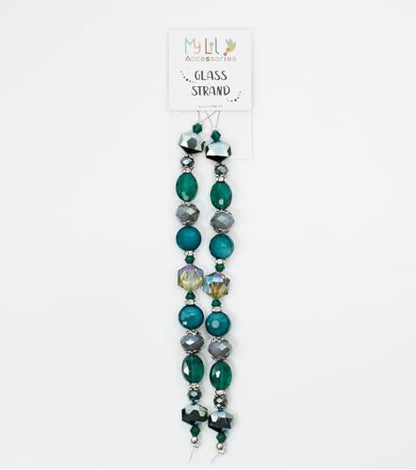 MATCH MUCH teal glass bead strands 2 pack GBS-5001-TEAL-2PCS